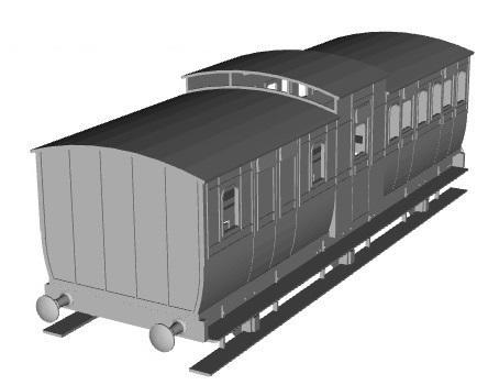 MGWR 6 wheel coach Brake 3rd coach 1/50 scale