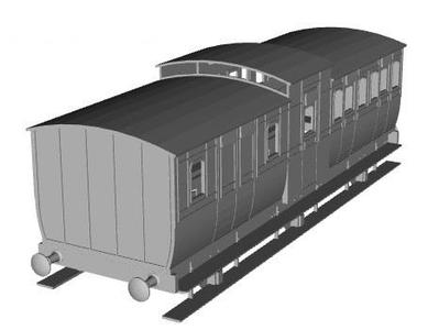 MGWR 6 wheel coach Brake 3rd coach 1/50 scale