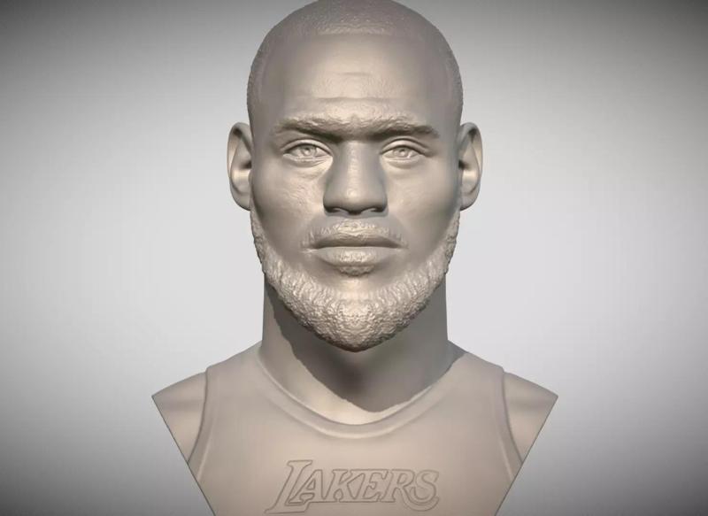 Lebron James bust for 3D printing