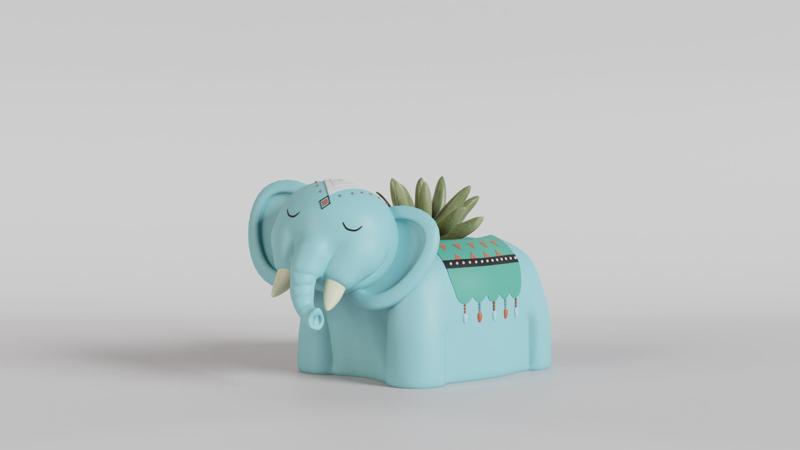 Cute Elephant Planter STL File for 3D Printing, Succulent Animal Planter, Boho Elephant Decor, 3D Printable Elephant Pot, Digital Download