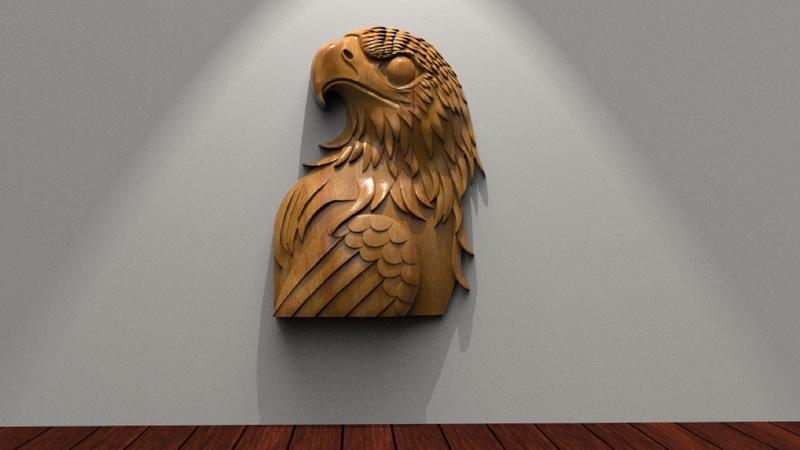 Eagle 3D STL Model for CNC Router, Artcam, Vetric, Engraver, Relief, Carving, Cut 3D, Stl File For Cnc Router, Wall Decor