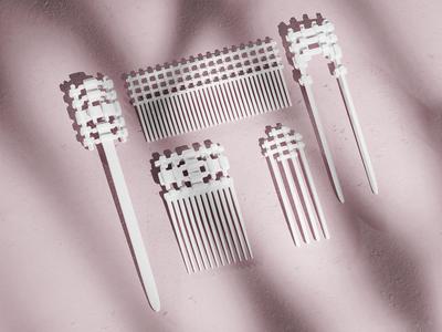 3d Print STL Digital File, Resin Hair 3d Stl Print File, STL Digital File, Fantasy Hair Pin Models, Hair Rolling Pin, Digital Download