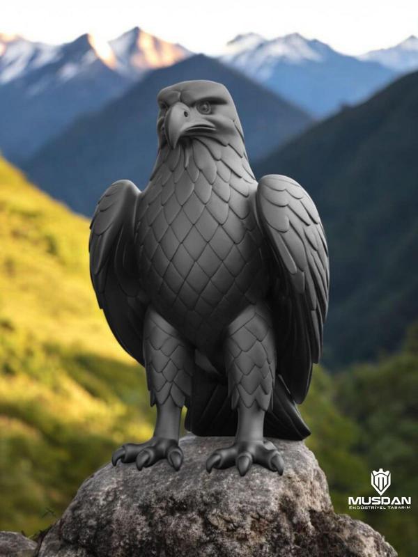 Stylized Eagle Statue 3D Printable Symbolic Bird Sculpture