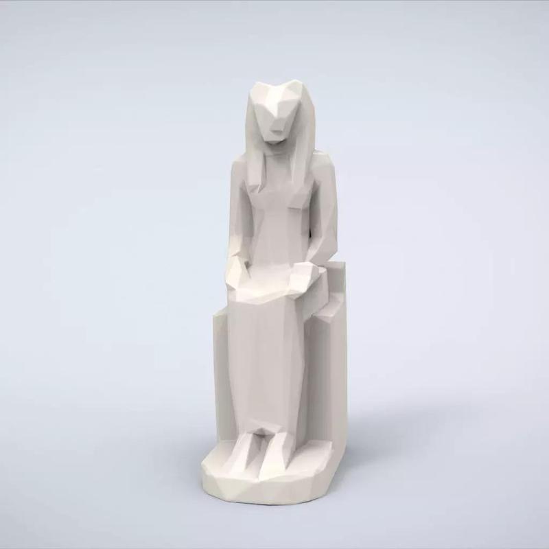 Printable Sekhmet Lowpoly Style