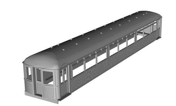 NER D218 Trailer third 1/100 scale