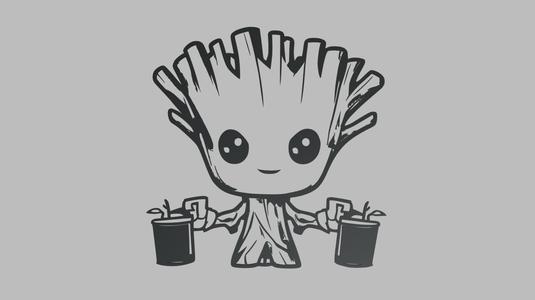 Groot Silhouette Wall // Design 01