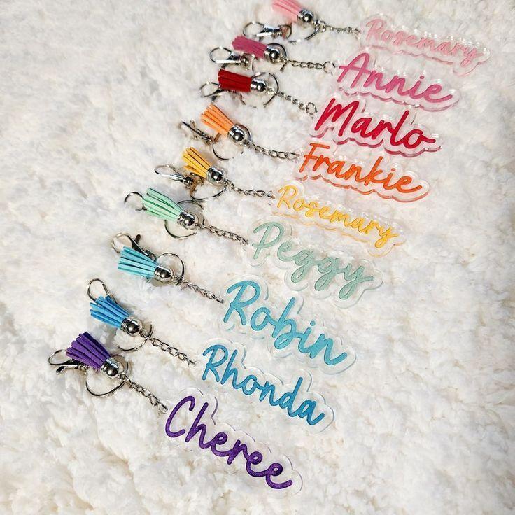 Name key ring with letter E