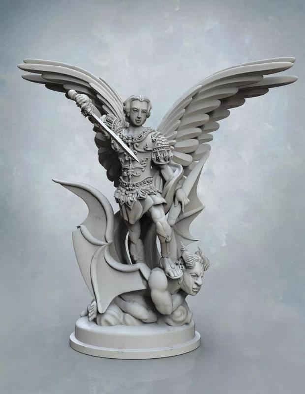 Saint Michael Amatomy And Action Sculpture File Zbrush