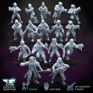 Cyberpunk Callers & Chrome Gangers - Modular Infantry for Skirmish Tabletop Wargames