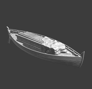 Medieval Supply Ship STL | Wooden Transport Boat with Lumber Cargo | 3D Printable Wargaming Model