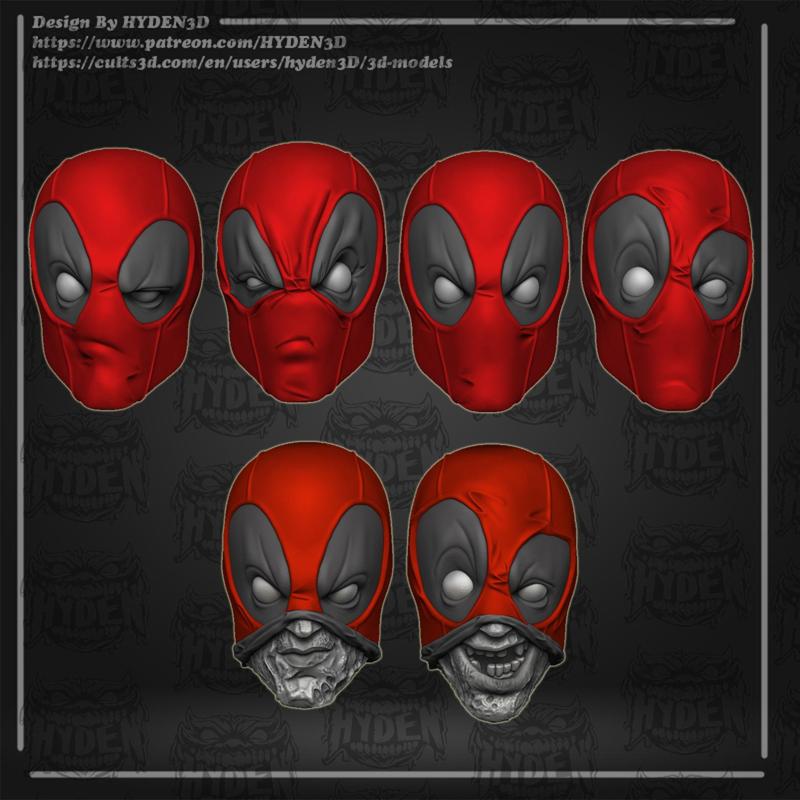 deadpool comic heads 1/12