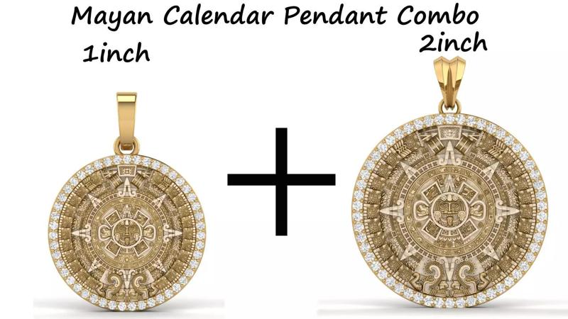 Mayan Calendar Pendant Combo of 1inch and 2inch  3D Model Collection