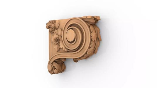 Decorative Bracket carved classic cnc 3d printing 03