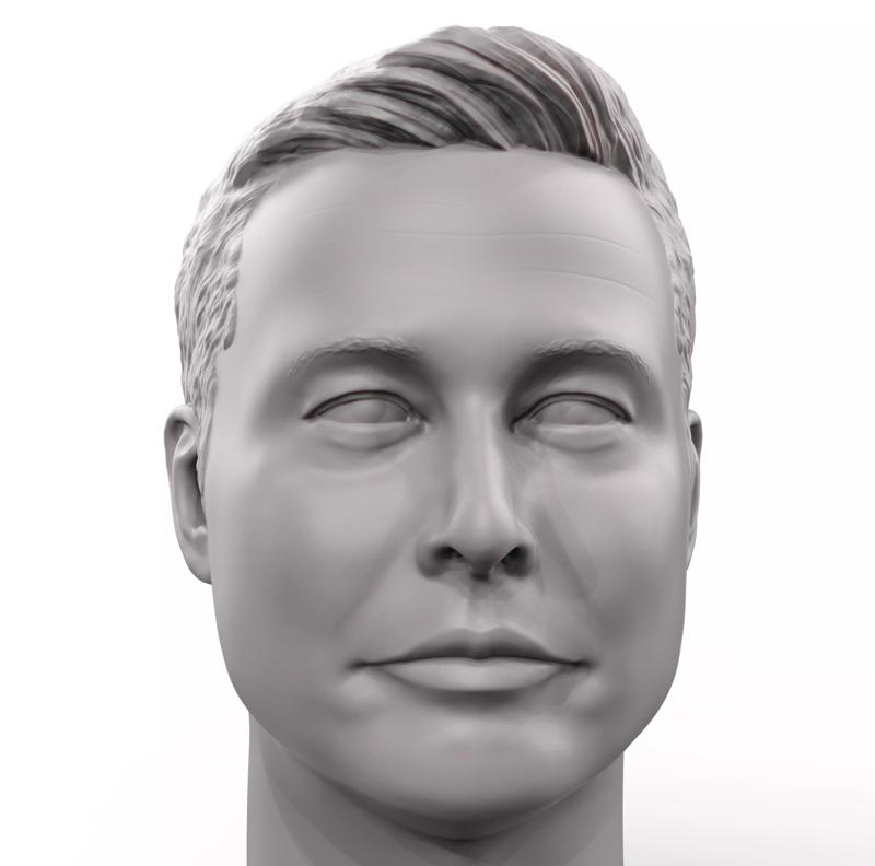 Elon Musk 3D printable portrait sculpture
