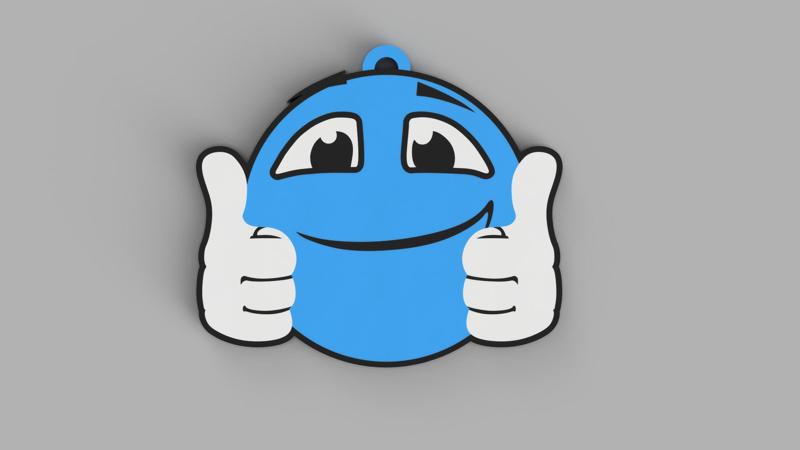 Blue Emoji - okkey - Keychain, Earring, Bagcharm