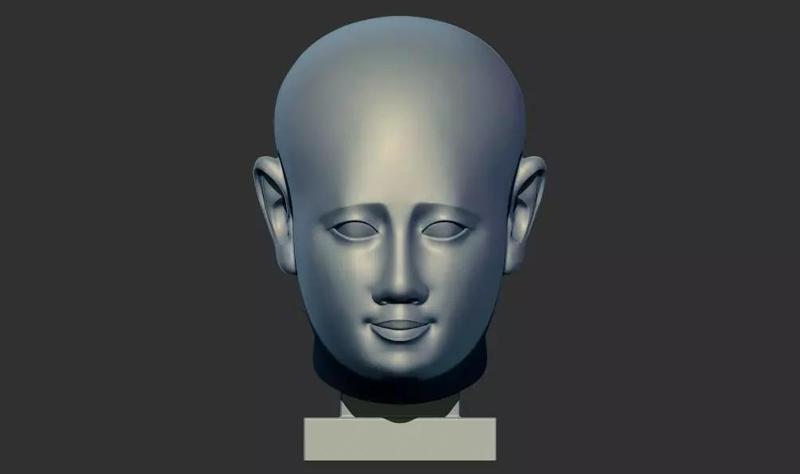 Egyptian Limestone Head  Sarcophagus Lid 3d printable model