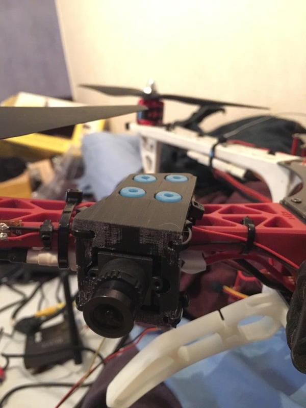 TBS Discovery or F450 based. Isolated FPV Camera mount. for Sony Super HAD Board Camera