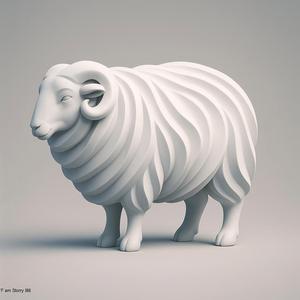 minimalist abstract sheep merino statue