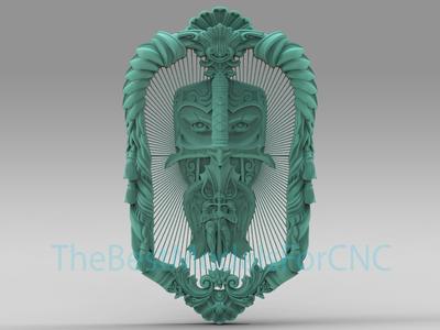 3D Model STL File for CNC Router Laser & 3D Printer Knights in Frame