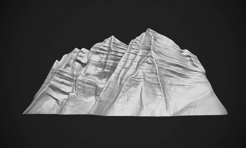 Mountains Bas Relief