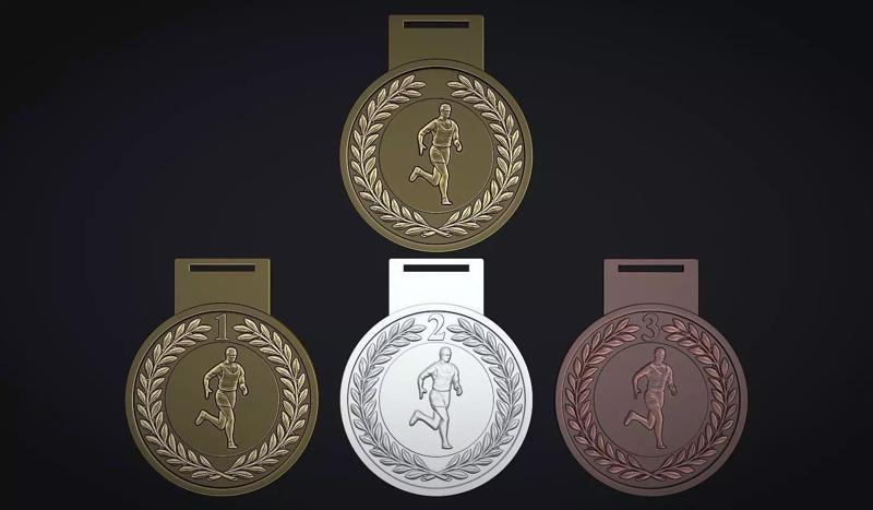 Men Running Award Medals