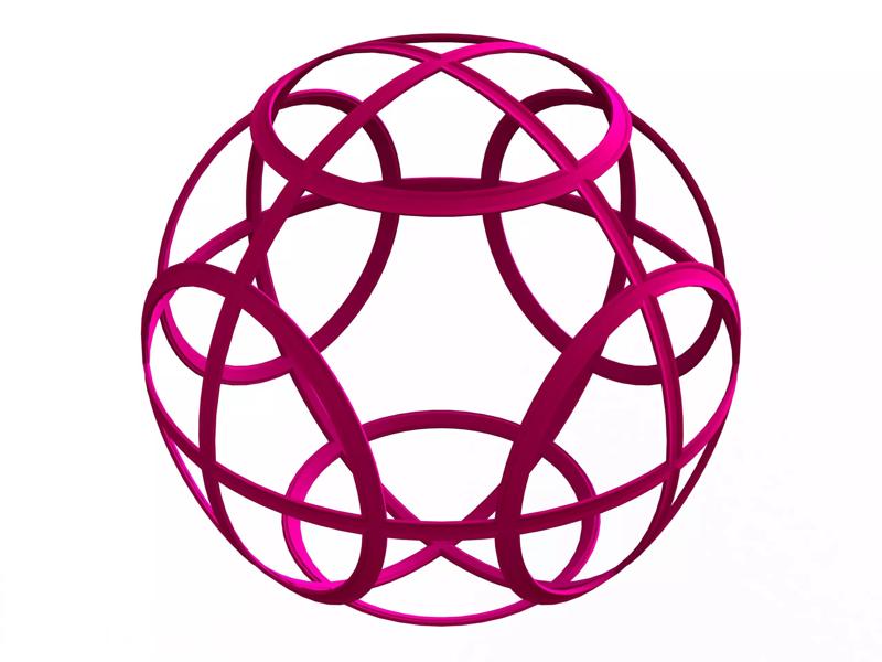 Wireframe Shape Geometric Petanque Ball