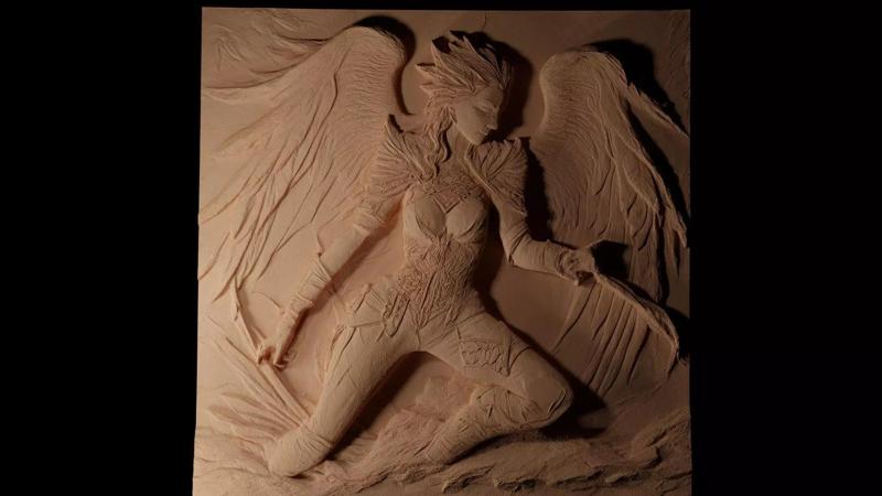 Morrigan Dragon Age CNC 3d Print High Relief Sand Casting