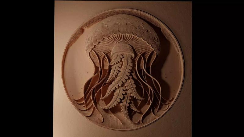 Moon Jellyfish CNC 3d Print High Relief Sand Casting
