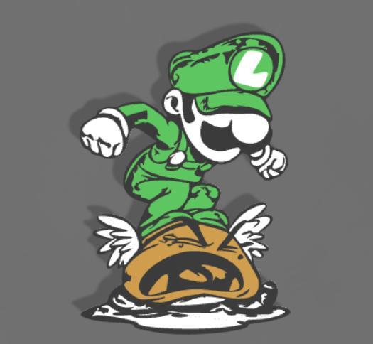 led lamp, luigi crushing an enemy