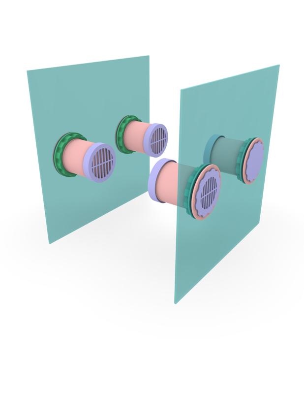 MUSHROOM MONOTUB - VENTILATION AIRPODS WITH FILTRATION MEDIA CHAMBER AND PLUG  -  DIM - 35, 44, 51 AND 64 MM (1-3/8", 1-3/4", 2", 2-1/2" )