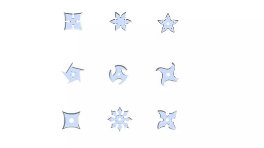 Set of 9 shurikens ready to print  3D Model Collection