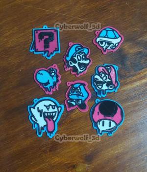 KEY CHAIN / KEY RINGS : MARIO BROS GRAFFITI