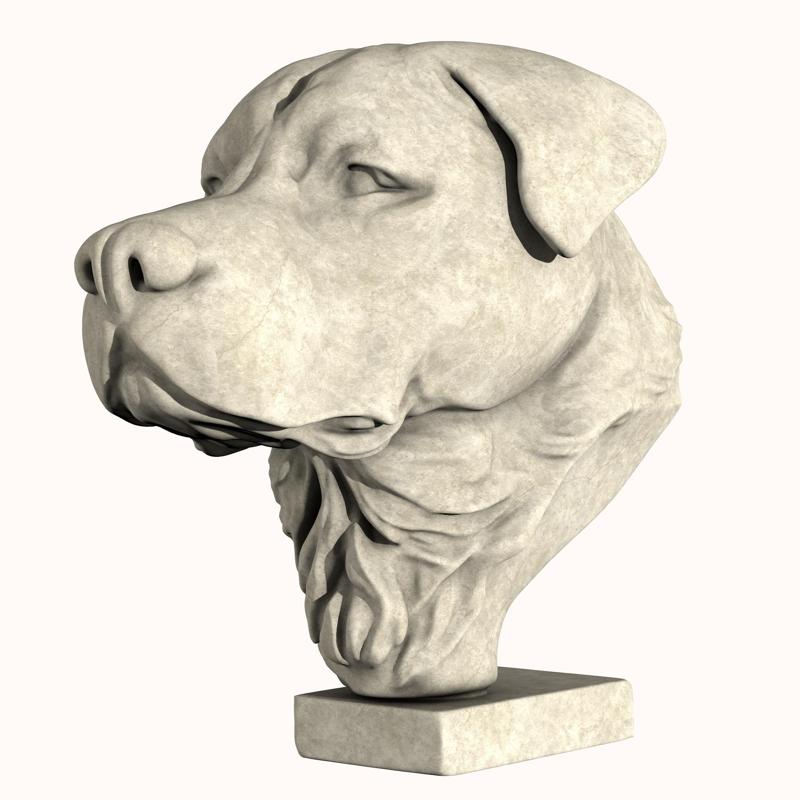 Rottweiler Head Sculpture
