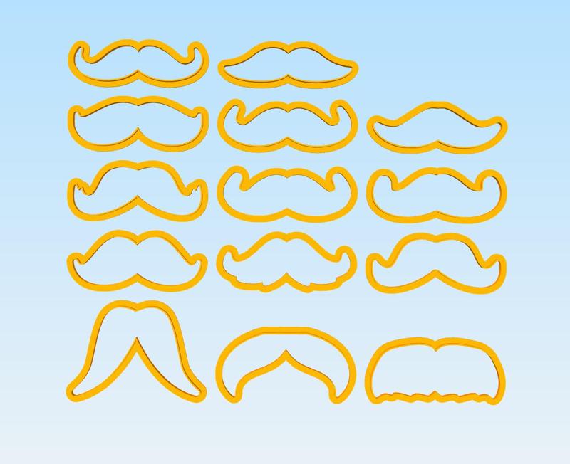 Pack 14 siluetas de bigote bigotes día del padre