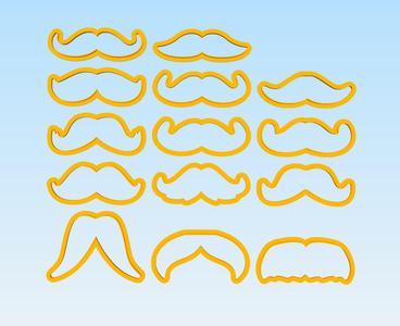 Pack 14 siluetas de bigote bigotes día del padre