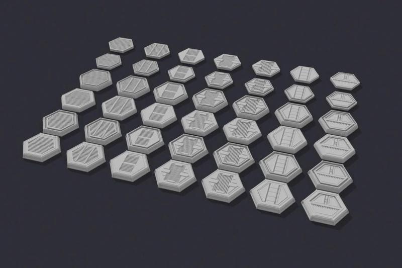 3D Printable Mechbay Hexes for tabletop war games