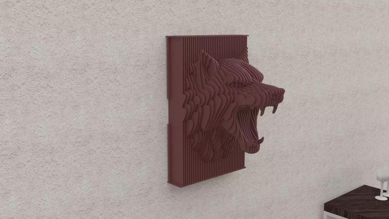 parametric wolf head 6mm
