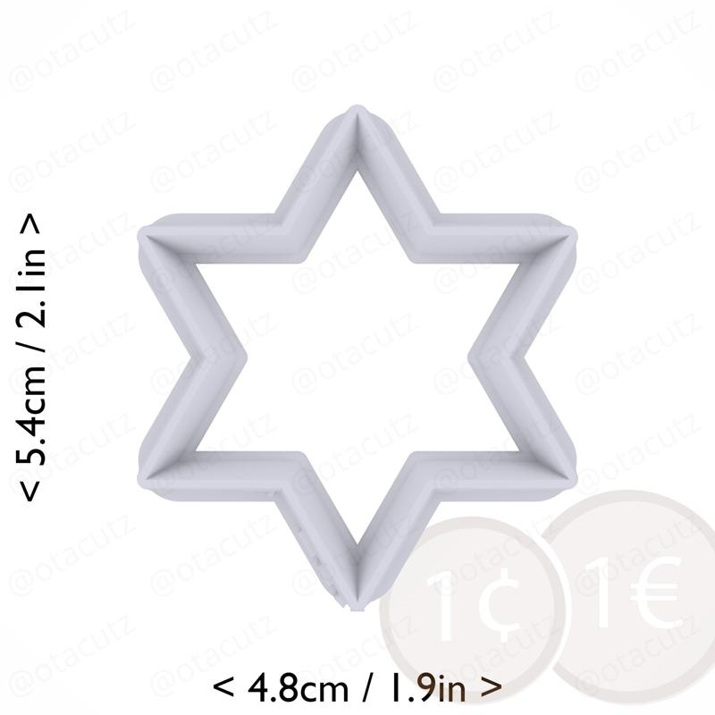 Hexagram Cookie Cutter 1.75in / 4.4cm