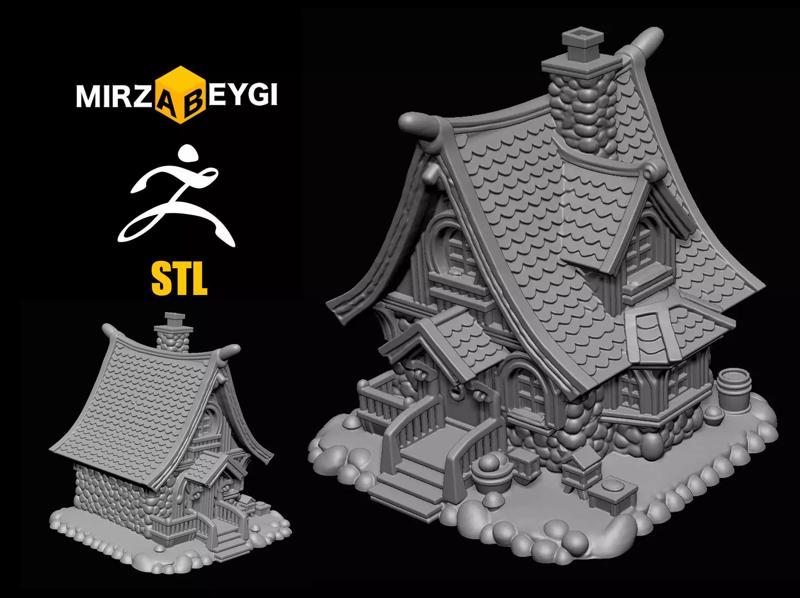 Stylized Fantasy Cottage 3D Model Game Ready