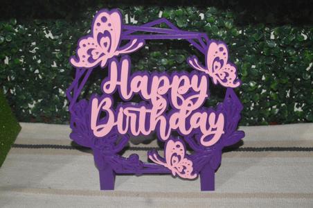 Happy Birthday Butterflies Table Top Decor