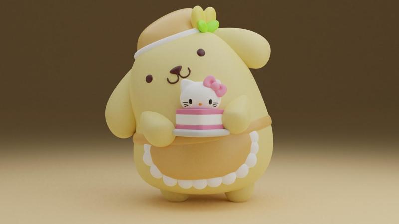 Pompompurin sanrio chef figure