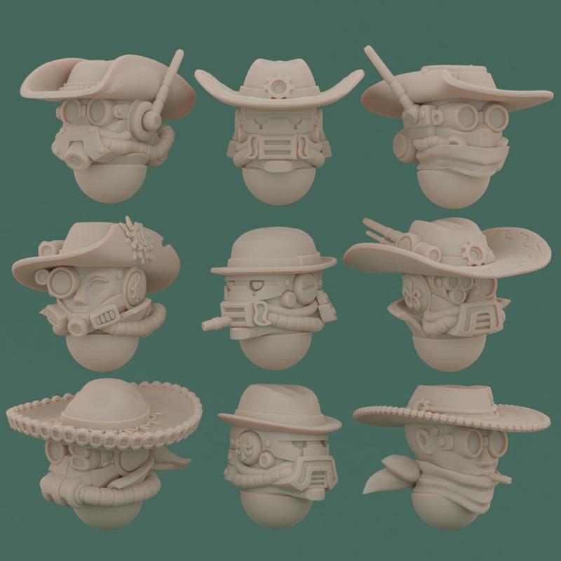 Space cowboys heads for kitbashing