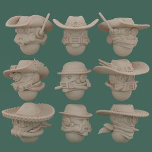 Space cowboys heads for kitbashing