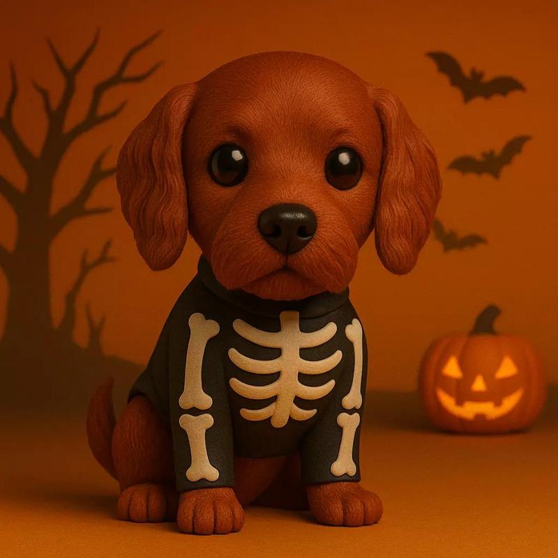 Setter Irlandes Esqueleto de Halloween POP STL