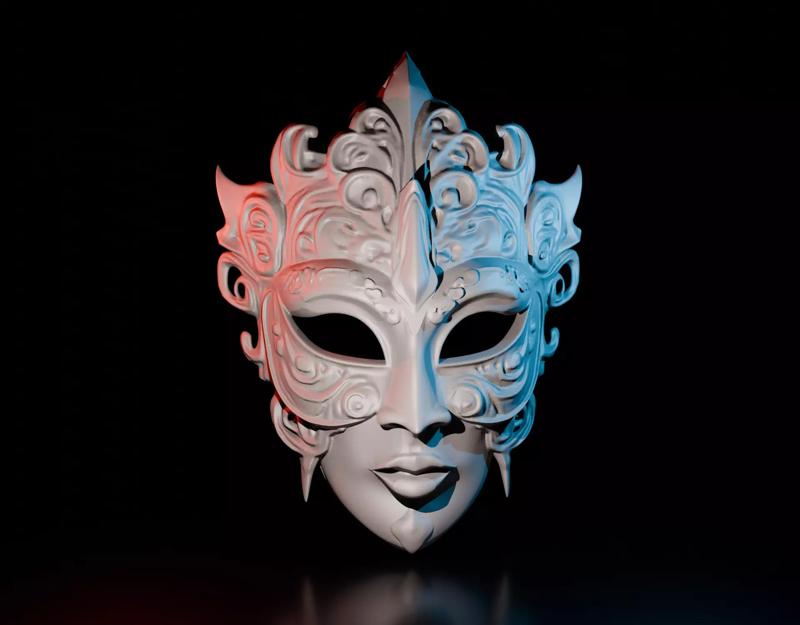 Stylish 3D Prom Mask Model Ideal for Creative Projects