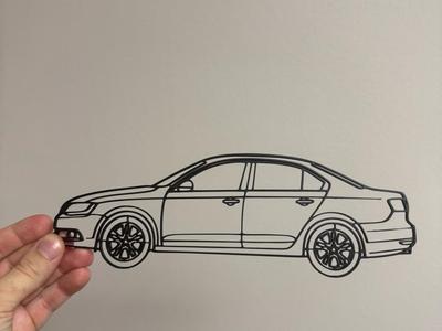 VW Jetta Line Art - Silhouette