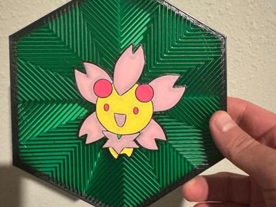 #421 Cherrim Hex Wall Art