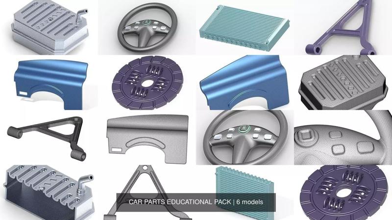 CAR PARTS EDUCATIONAL PACK 3D Model Collection
