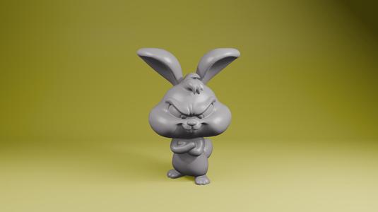Angry Bunny Attitude Desk Toy – 3D Printable STL