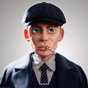 3d NFT action figure of man smoking cigarette